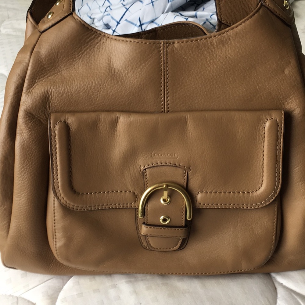 Coach taupe handbag